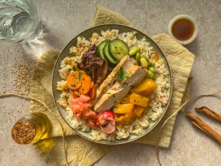 Poke bowl poulet mangue