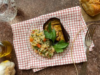 Salade d'aubergines grillées au romarin