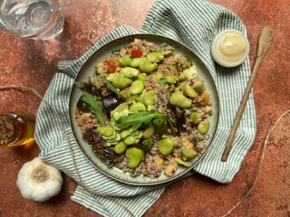 Salade de fèves pois chiches et quinoa