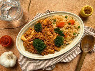 Curry de poulet et riz basmati