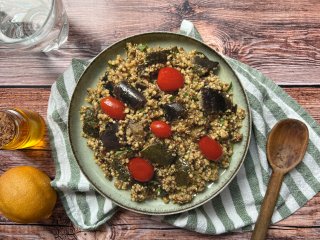 Pesto rosso de courgettes et taboulé de quinoa