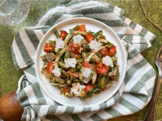 Salade de haricots verts noisettes et mozzarella