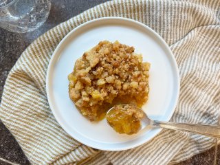 Crumble vegan pomme et coing