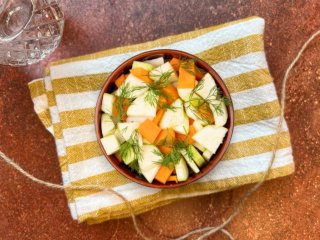 Salade de butternut mozzarella et champignons