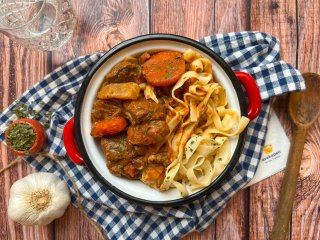 Mijotée de boeuf aux tagliatelles