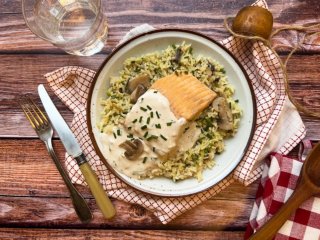 Blanquette de saumon aux champignons