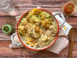 Gratin de pennes au basilic