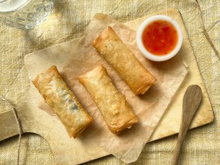 Feuilletés roulés de poulet aux épinards