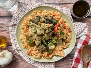 Poêlée de légumes grillés cébette et parmesan