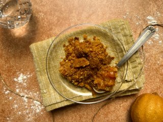 Crumble aux nectarines et aux fruits secs